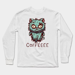 Zombie Ghost Cat Coffee Long Sleeve T-Shirt